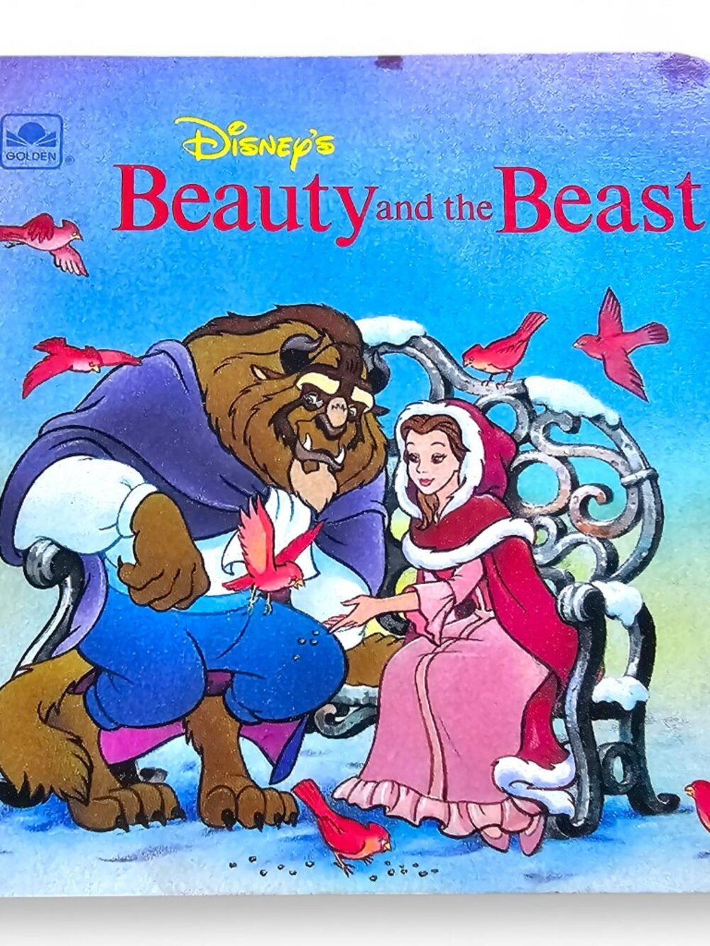 Disney Beauty and the Beast Little Nugget Book Toddler Board Book Vintage 1993